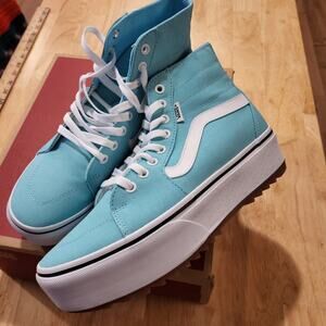 New In Box Turquoise Vans Filmore Hi Tapered Platform ST women high-top shoes